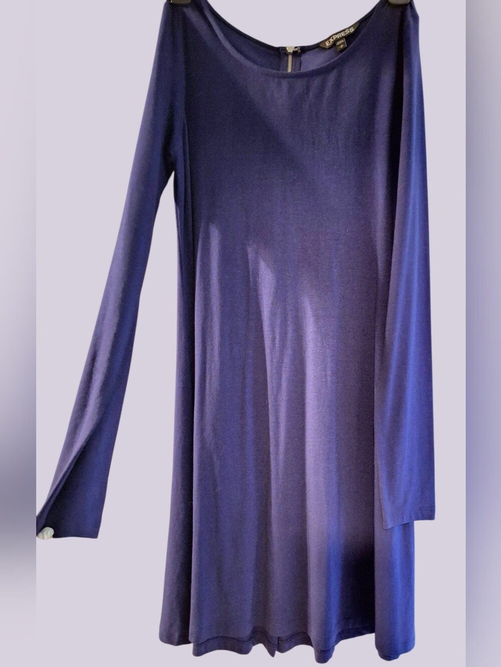 Express Long Sleeve Scoop Neck Dress in Navy